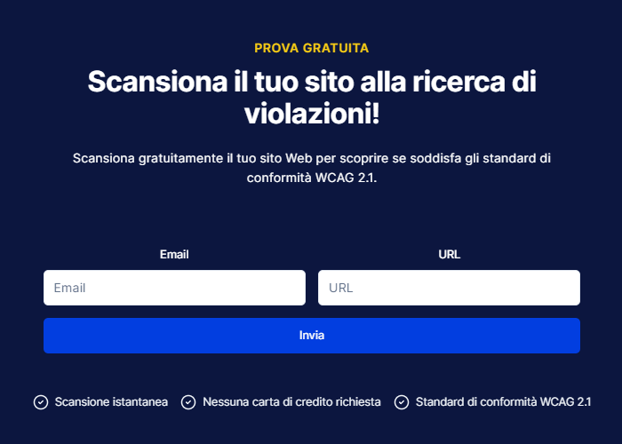 Inserisci l'url del sito da analizzare